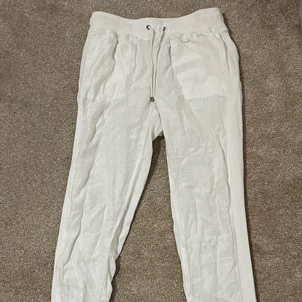 TOMMY HILFIGER white linen pant